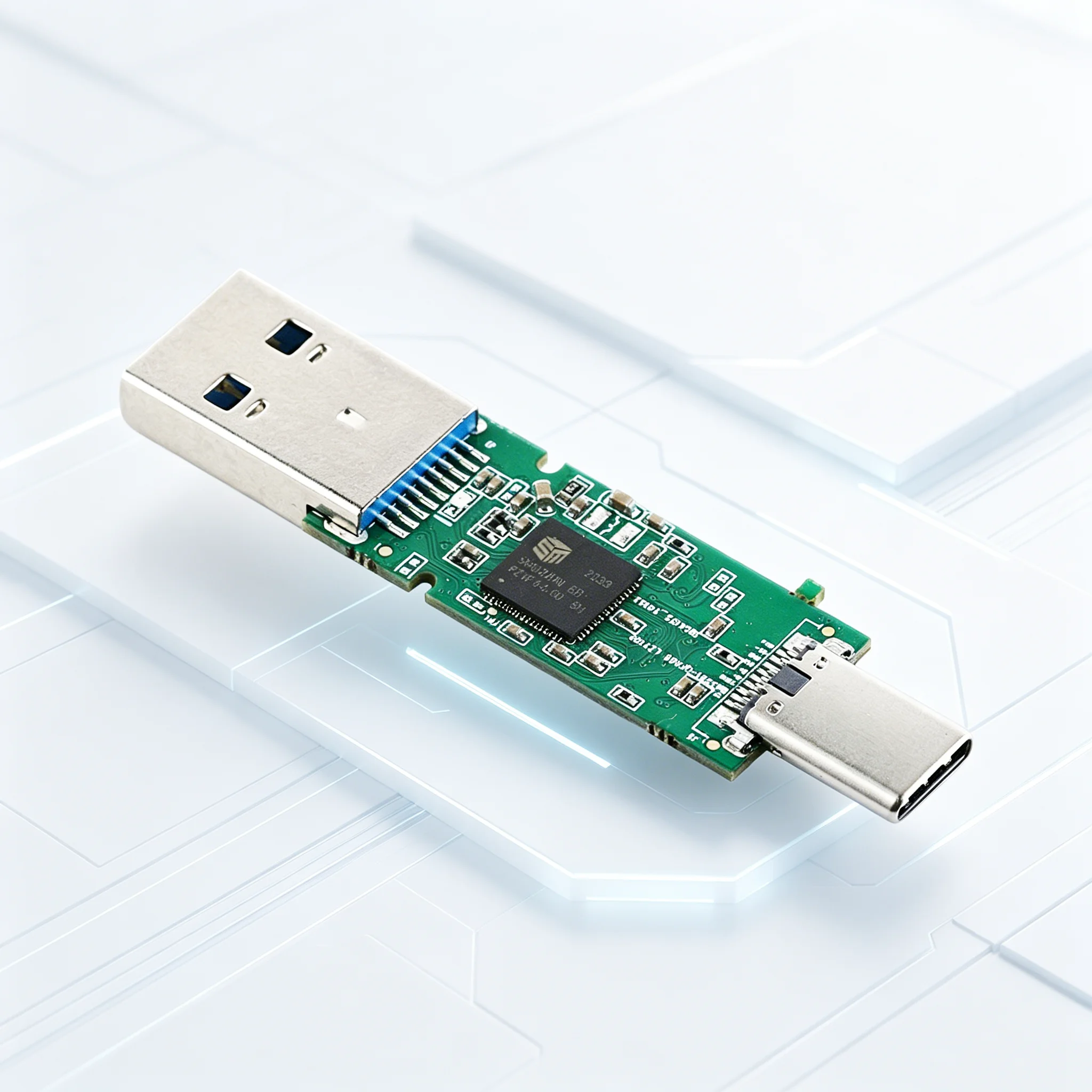 USB Controller Board Modules 4CE Type-C 2-in-1 Connector for USB Flash Drive Circuit Board PCB BGA132/152 Supports SM3281N-BB