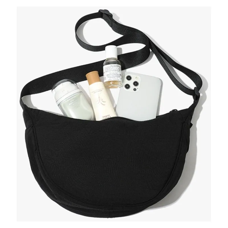 Summer Crossbody Dumpling Bag for Women Lightweight Nylon Shoulder Bag Trendy Versatile Summer Handbag