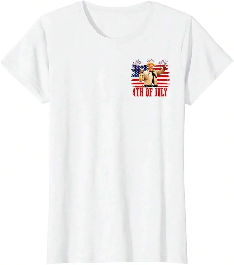 Happy 4Th Of July To All You Sumbitches Retro Smokey 2 Sided T-Shirt 100% Cotton Trendy Y2K Short-Sleeve Tee – Soft,
