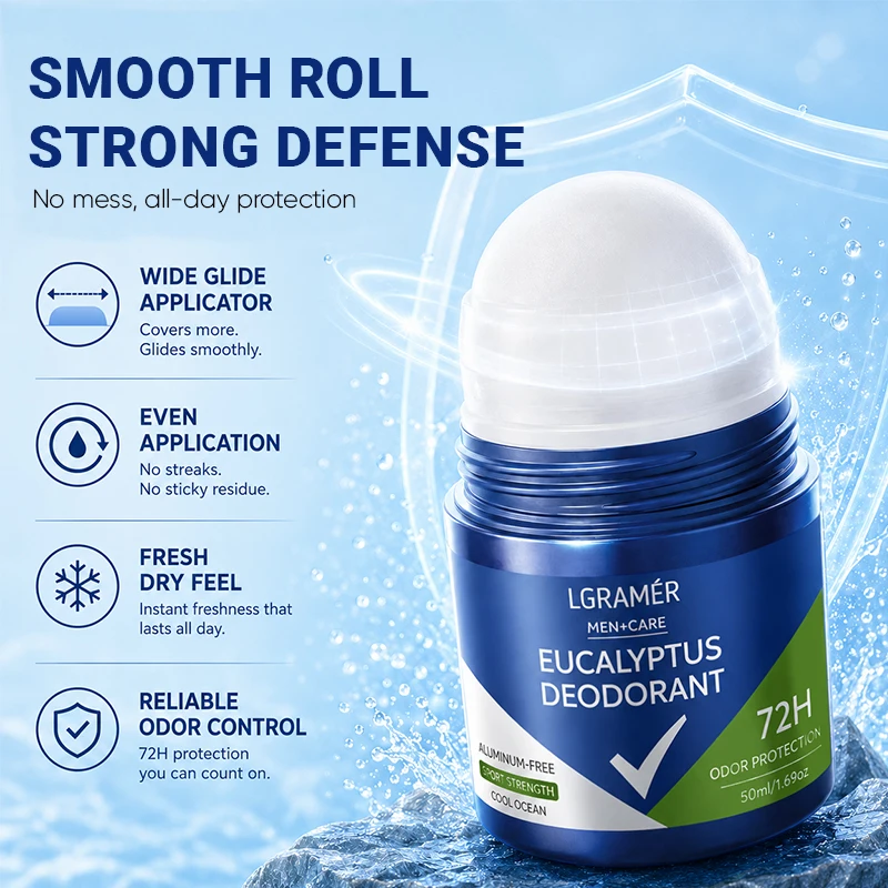 Men's Care Eucalyptus Deodorant Cool Ocean Scent Deodorant Stick Effective Anti Perspirant Control Sweat Smell Fresh Body Care