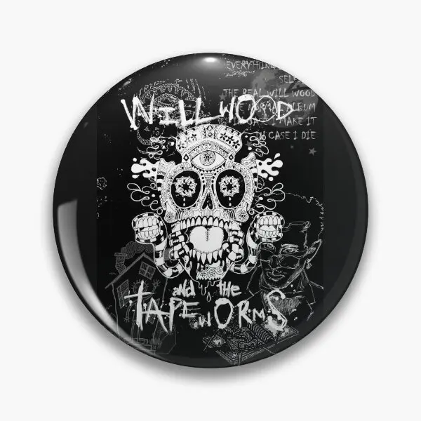 Will Wood And The Tapeworms- ilustraciones Desi, Pin de botón suave, regalo de moda, ropa, amante divertido, Collar bonito, decoración de joyería creativa
