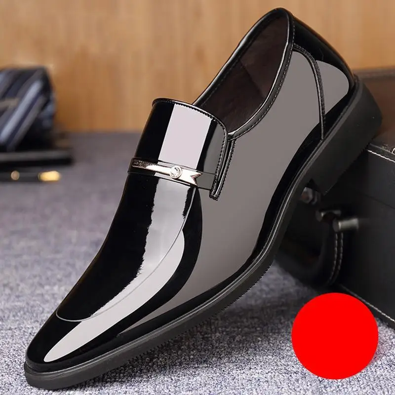 Leather Shoes for Men Youth Casual Bright Leather Patent Business Formal Shoes British Style Wedding Shoes Spring Autumn