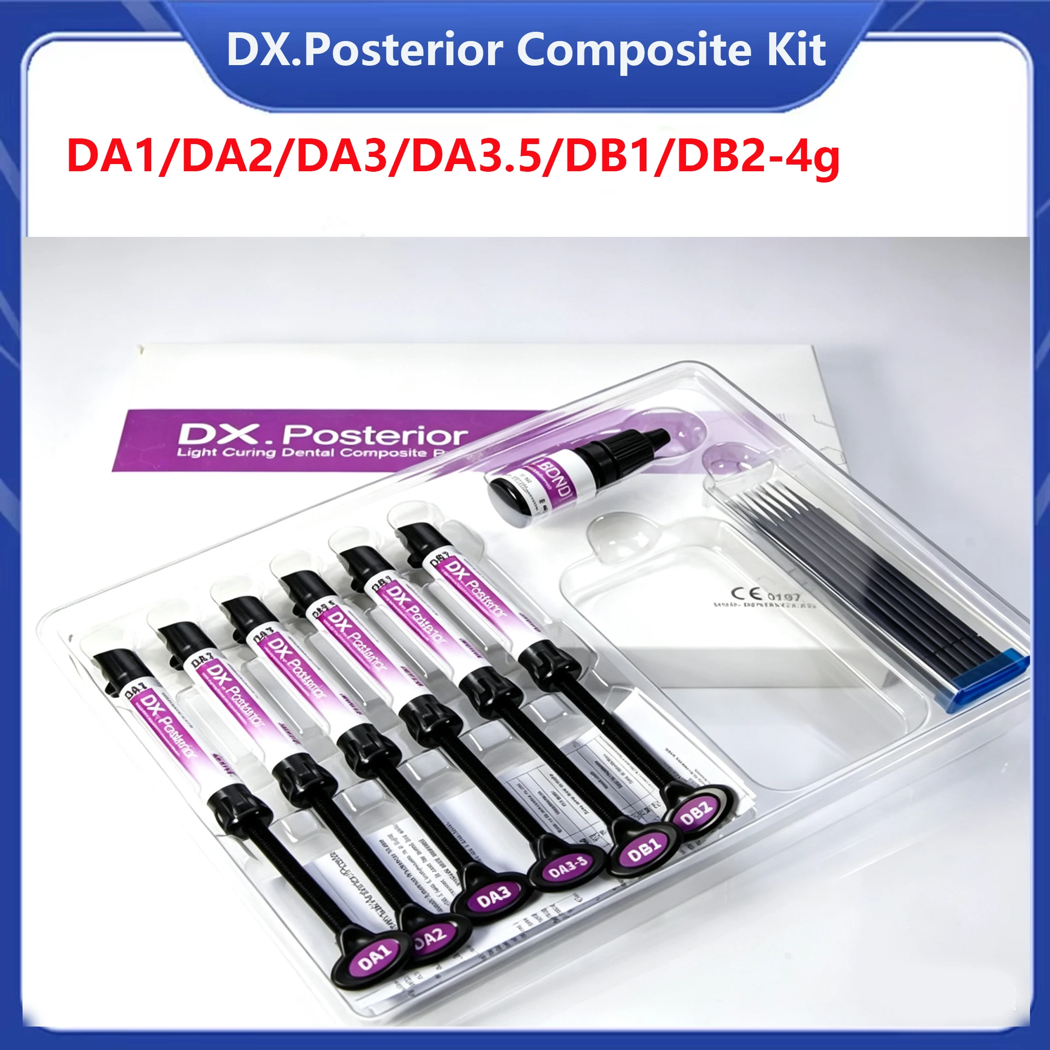 Dental Strength Composite Resin Set High Hardness Wear-resistant Posterior Teeth Filling Light Cure Composite Restoration Kit