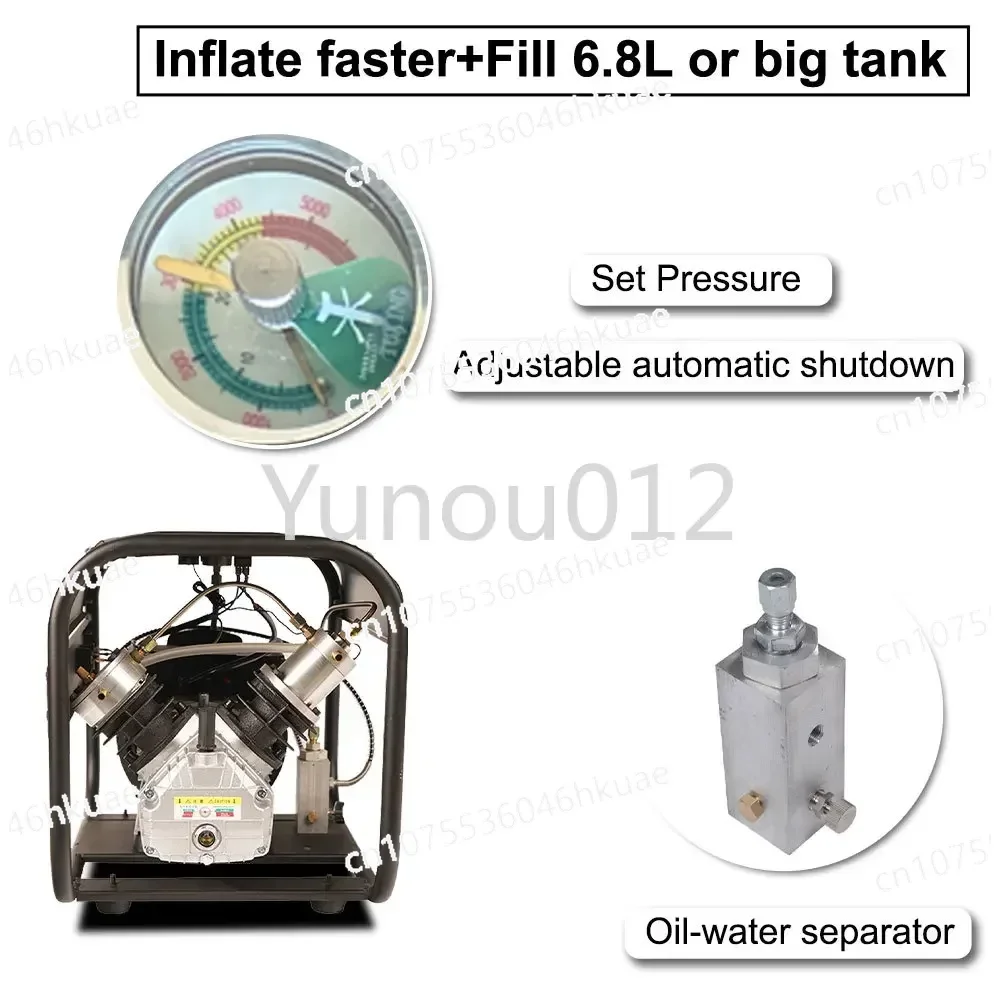 Air Compressor 300Bar 30MPA 4500PSI PCP High Pressure Pump Pneumatic Rifle Filling Gas Cylinder Tank Scuba Set Pressure D012