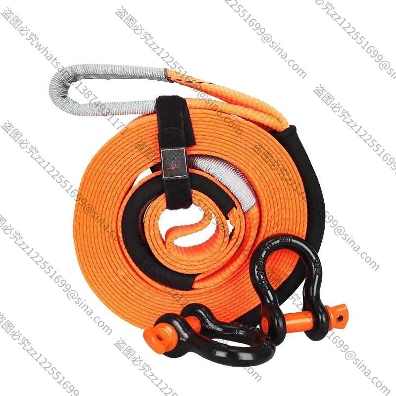 Adecuado para cuerda de remolque de coche, 5 metros, 10 toneladas, cinturón de remolque grueso todoterreno, cinturón de remolque especial todoterreno para Escape de camión
