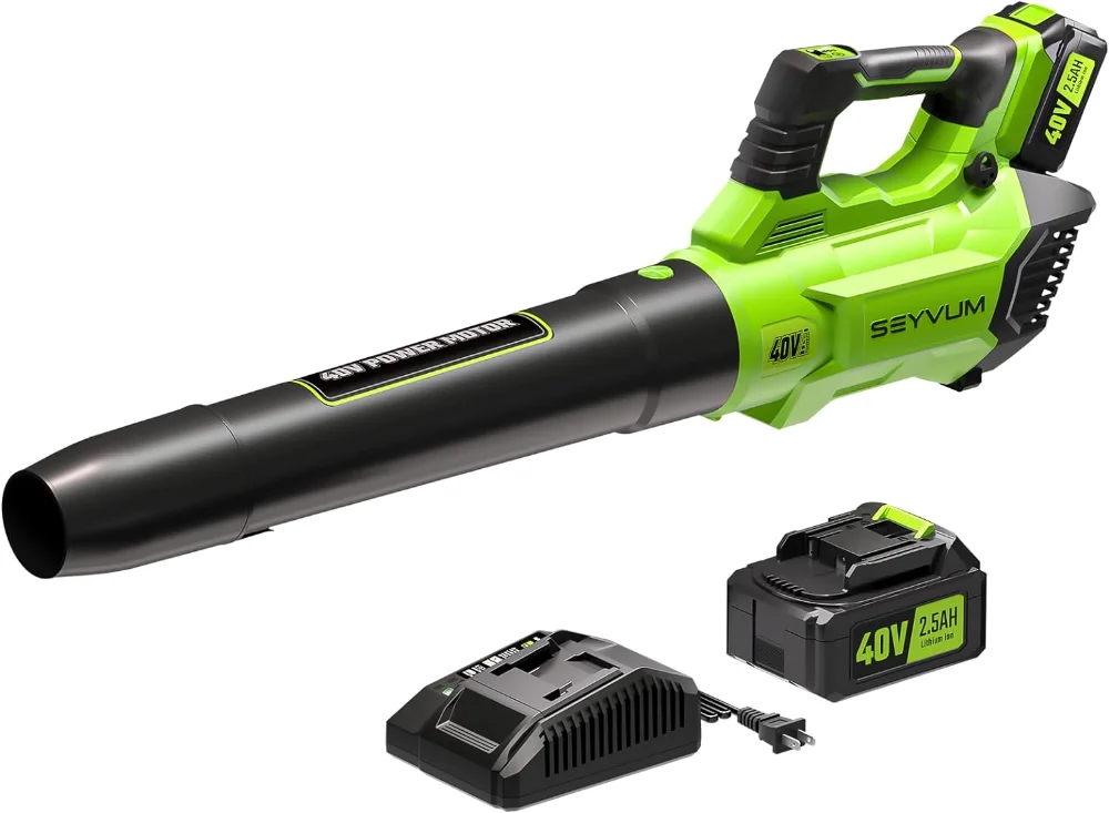 

SEYVUM 40V Leaf Blower Cordless - 600CFM 165MPH, Electric Leaf Blower with Upgrade 40V 2.5Ah Battery & Charger, Leaf Blower