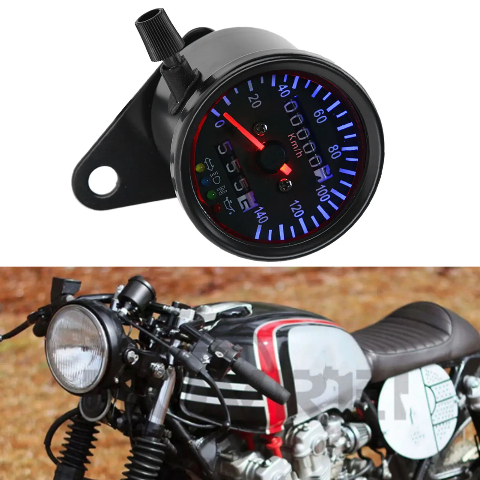 

LED Backlight 12 V Motorcycle Odometer Speedometer Gauge Kit Cafe Racer Odometer Gauge Motorcycle Odometer Gauge Odometer