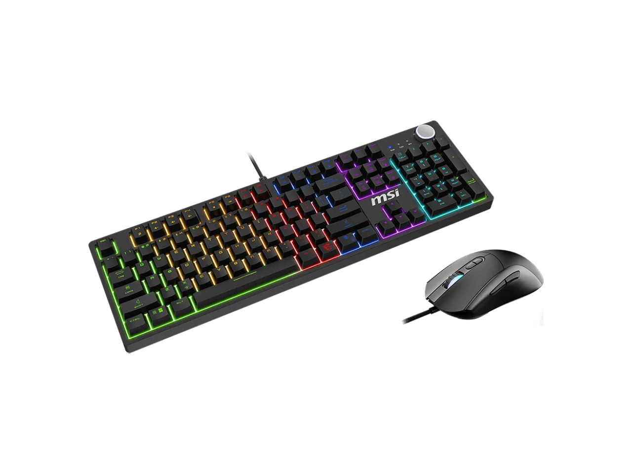 MSI Forge GK320 Combo RED US - Gaming RGB Keyboard & Mouse Set, Full Keys Anti-Ghosting, 12,800 DPI Optical Sensor, 13-Mode RGB, up to 12,800 DPI, Black