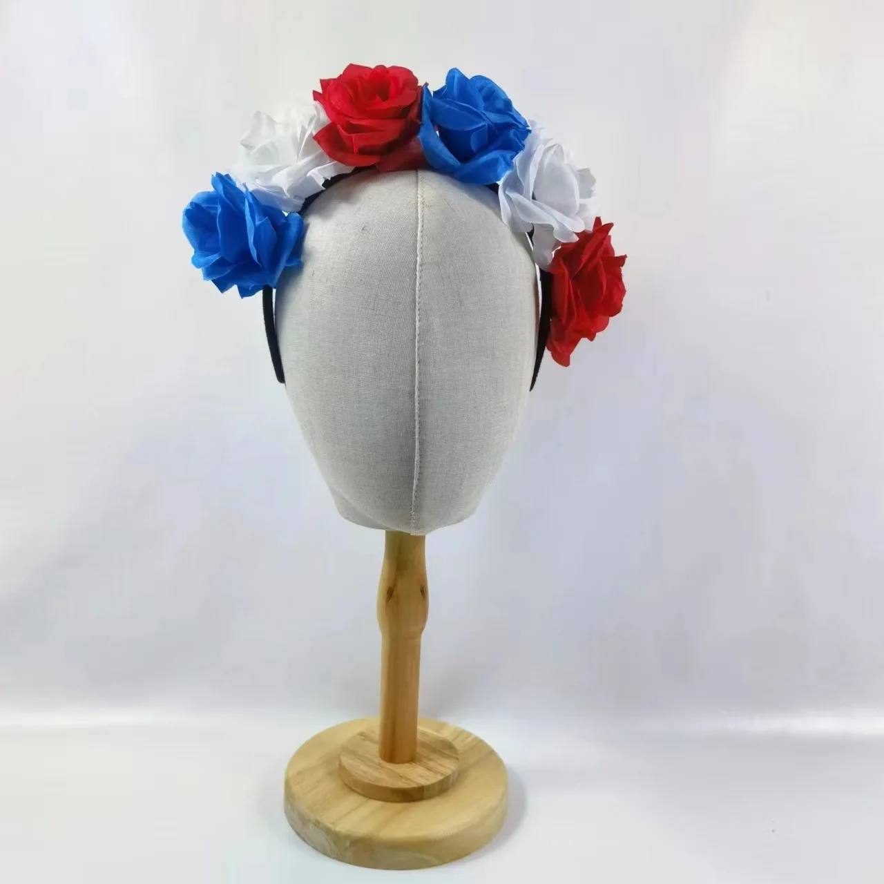 2024 French National Flag Accessories Hairband Blue White Red Rose Flower Headband Party Celebration