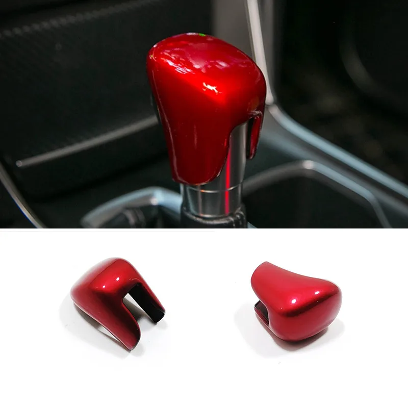 

For Honda Fit Jazz 2020 2021 2022 2023 ABS red carbon Car gear shift knob head frame panel Decoration Car Styling Accessories