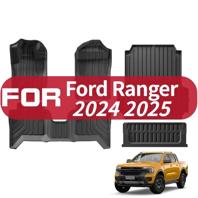 Коврики для RHD/LHD Ford Ranger 2024 2025 Аксессуары Подходит для 5 футов 59,6 кровати Автомобильный коврик для грузовика Подкладка для багажника Защита от ТПЭ