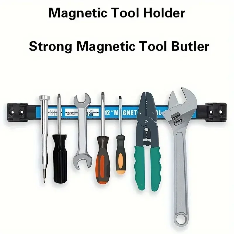 YUANJ 8/12inch Magnetic Tool Holder Heavy Duty Tool Bar Space Saving Metal Organizer Rack Tool for Workshop Garage Home