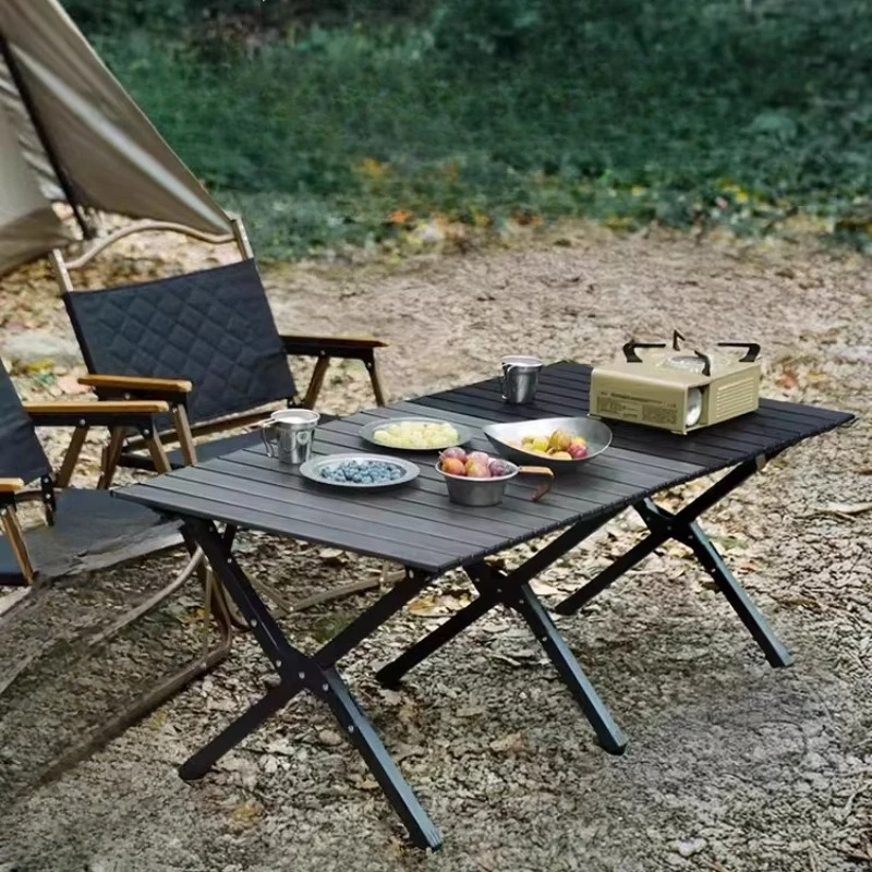 

Folding Black Camping Table Outdoor Picnic Lightweight Camping Table Adjustable Portable Klapptisch Camping Accessories