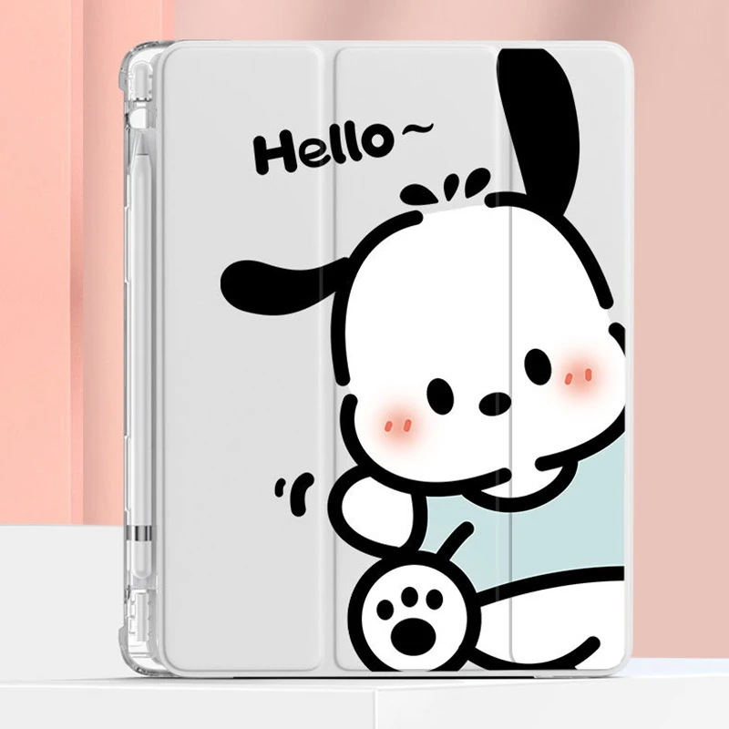 Etui Pochacco do tabletu Redmi Pad 10,6 cala SE 11 cali Sanrio Cartoon Cover Xiaomi Pad 5 6 Pro 12,4 cala Mi Padmax 14 cali Tri-Fold Case