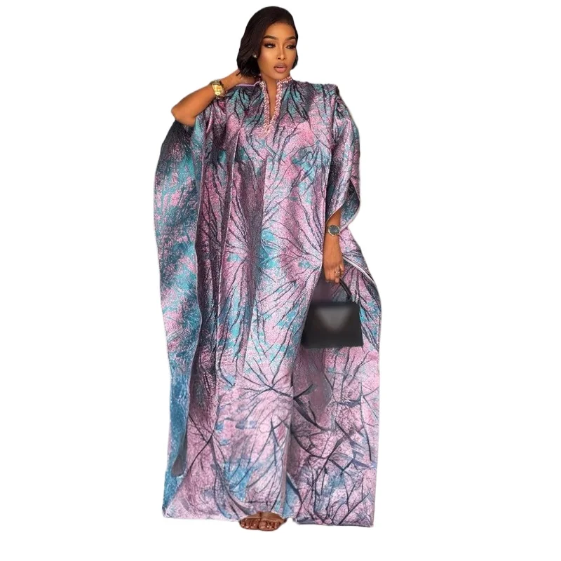 

2025 New African Clothes For Women Kaftan Dress Fashion Party Dress Vintage Summer Gown Casual Vestidos Muslim Robe BouBou