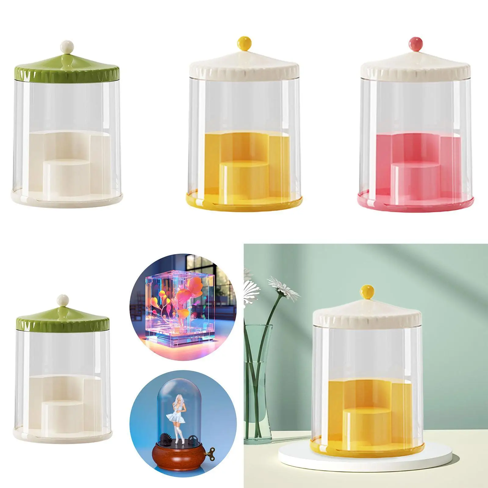 

Figurine Display Case Clear Dustproof Showcase for Countertop Perfume Office