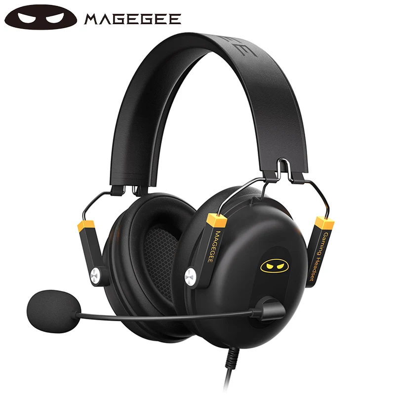 Magegee Gaming Headset Over-Ear with Noise Cancelling Mic, Wired Headphones With Microphone For Laptop Mac Soft Memory Earmuffs