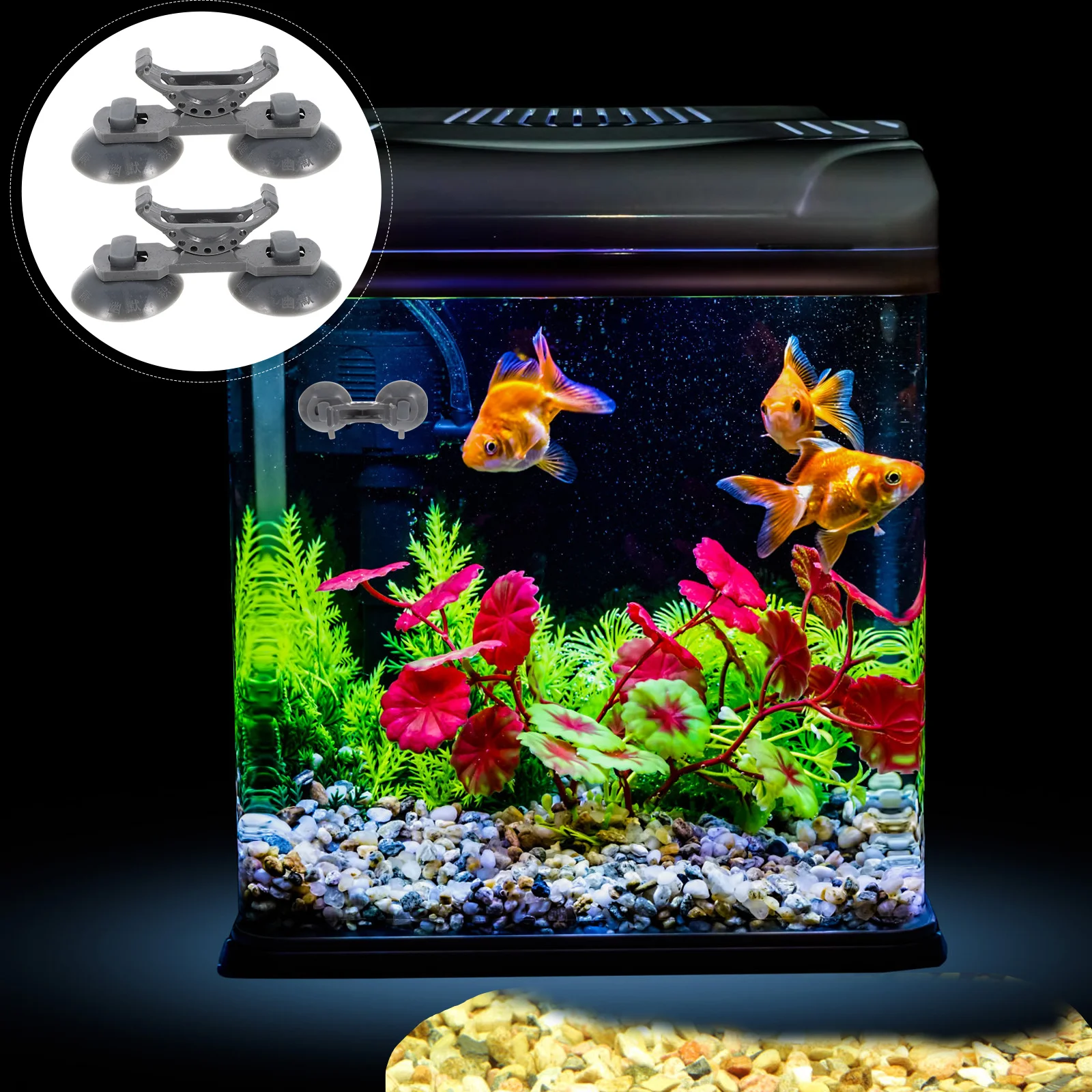 

2 шт., держатели для светильников для водных растений, кронштейны для ламп для аквариума, пластиковые серые профессиональные светильники для аквариума, принадлежности для аквариума