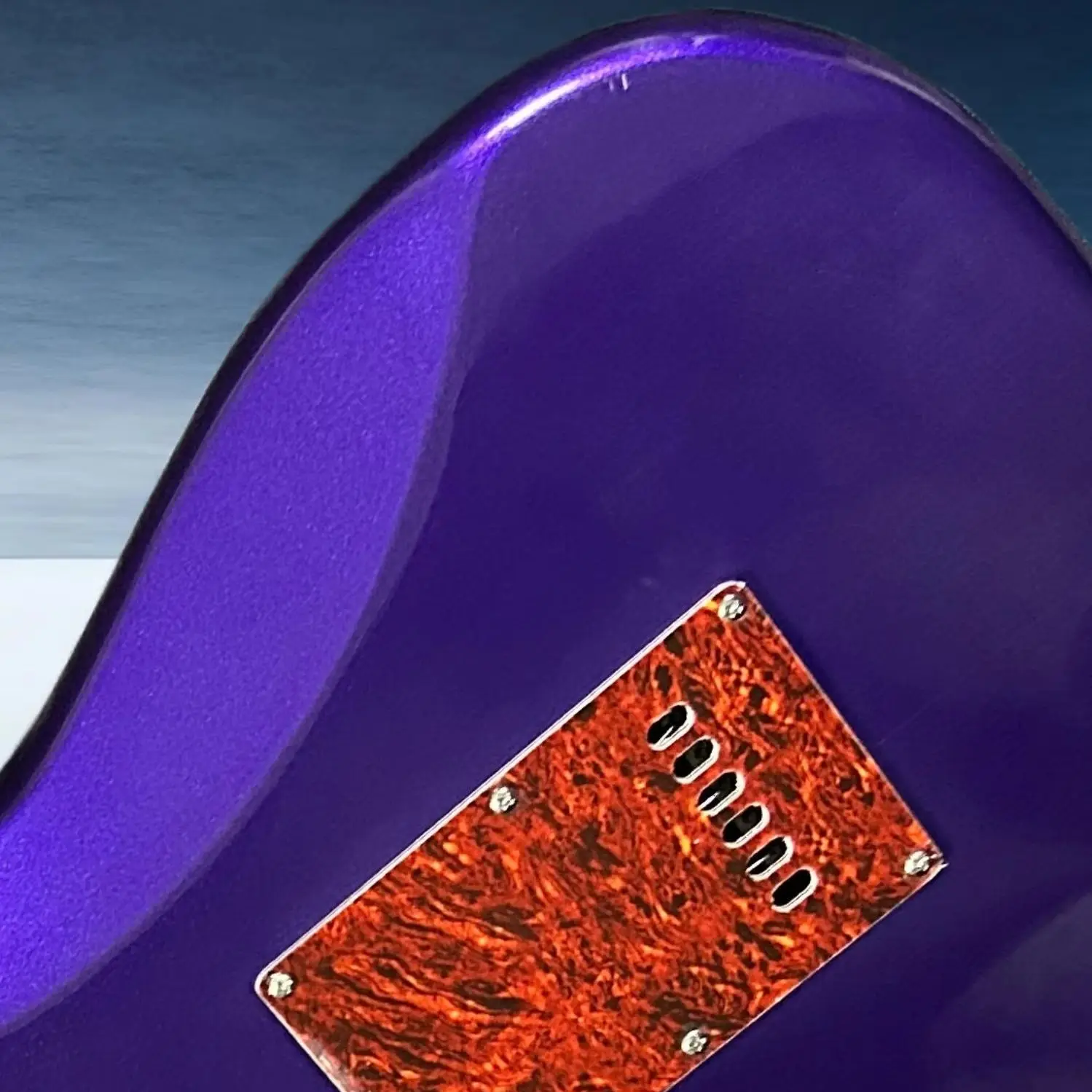Hot Sale FST Metallic Purple Electric Guitars Mahogany Body Maple Fretboard view 2
