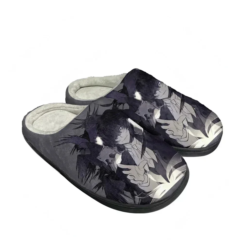 

Cartoon Dazai Osamu Fashion Cotton Custom Slippers Mens Womens Teenager Plush Casual Keep Warm Shoes Thermal Comfortable Slipper