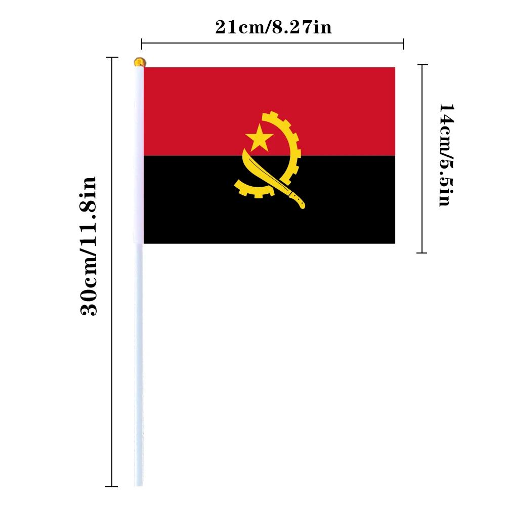 CYPOMELO Flag  Angola national flag 14 * 21cm Angola national flag small holding waving flag indoor and outdoor home decoration