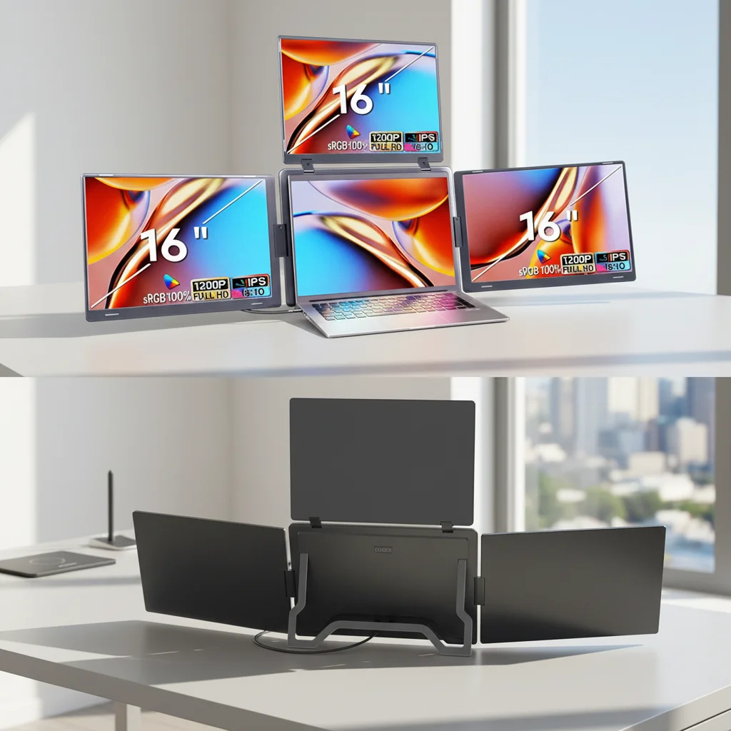 

For Business 2026 Three Triple Quad Portable Monitor 16'', Factory Distribution Wholesales