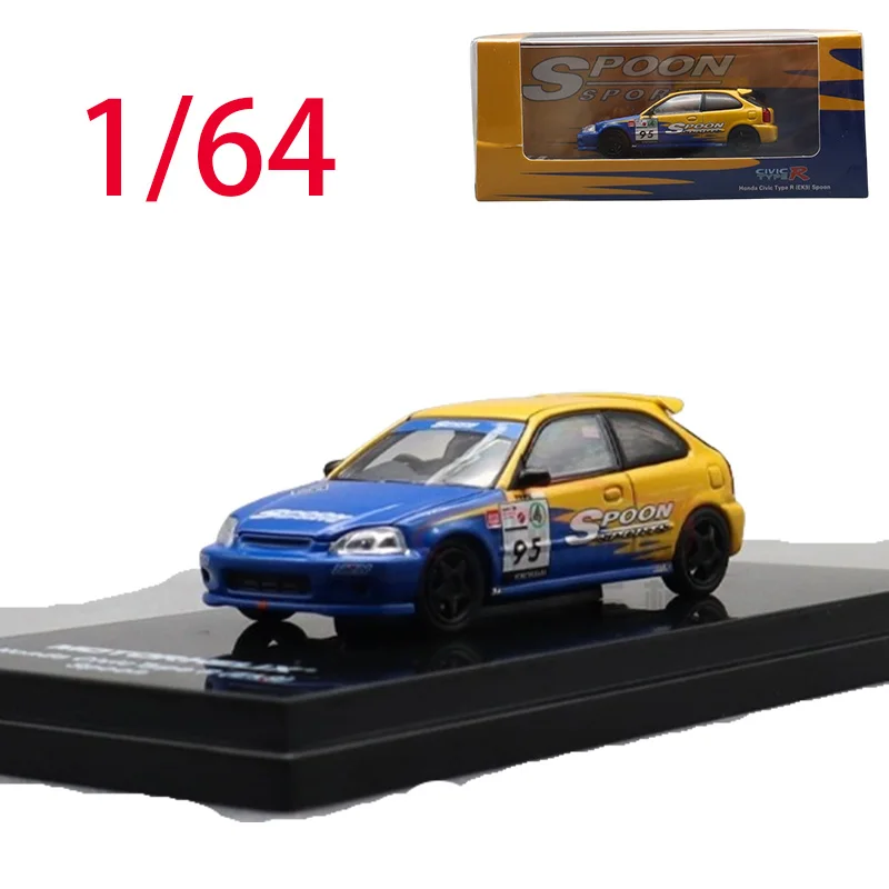 

MH Diecast 1/64 Scale Honda Alloy Car Model Honda Civic Type R EK9 Spoon Play Vehicles Toys for Boys Original Box