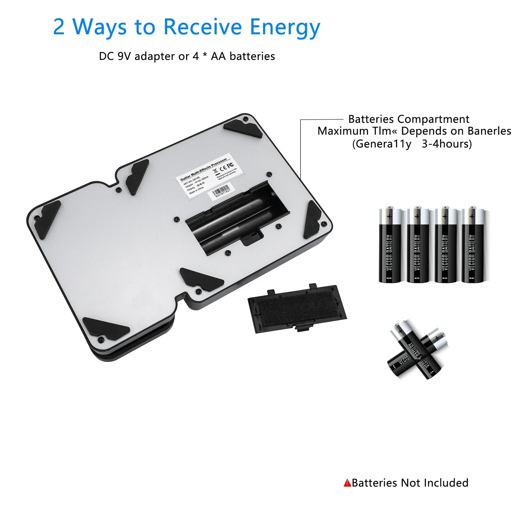 Pedal de guitarra eléctrica MOOER GE100 Pedal de procesador de efectos con grabación en bucle Tiempo máximo 180s 40 ritmos de batería 8 módulos de efectos
