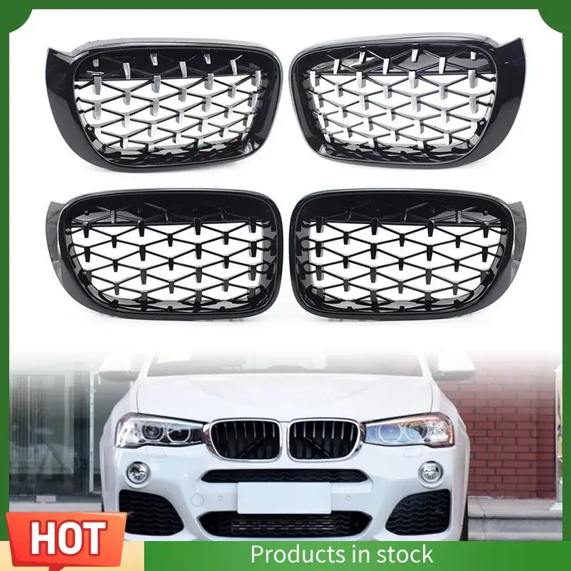 

AU63-Car Front Kidney Grill Front Hood Grill Mesh Grille 51117338571 51117338572 Forbmw X3 F25 X4 F26 2014-2017 ,A