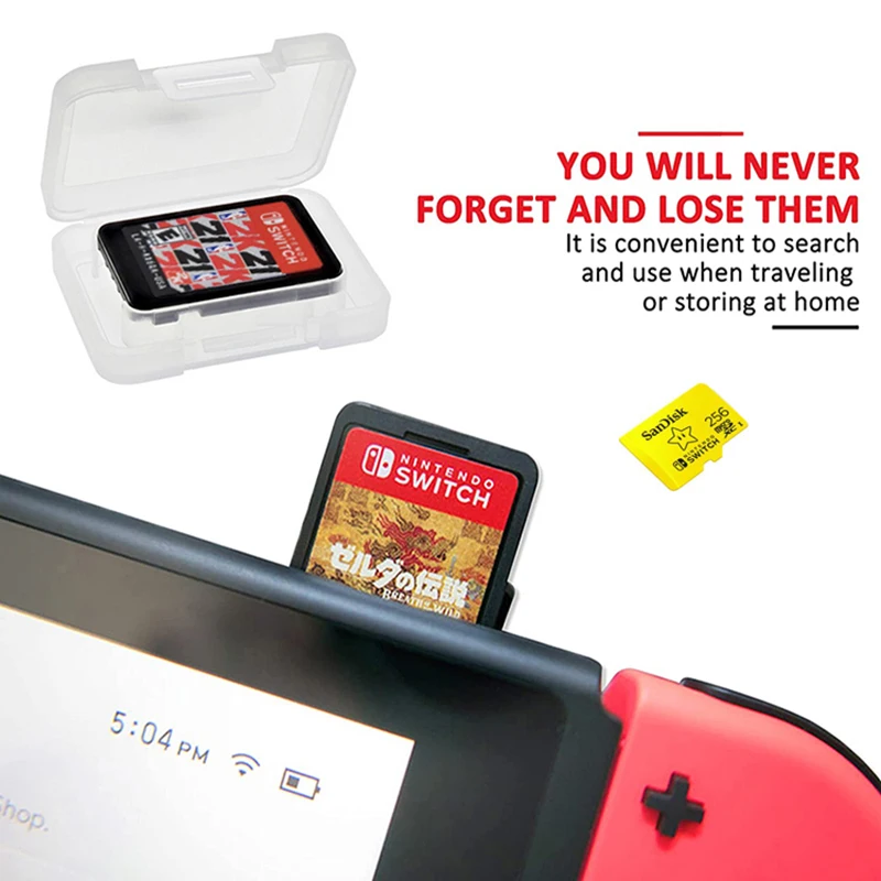 10PCS Portable Single Game Dedicated TF Card Storage Holder Mini Case Protective Clear Box for Nintendo Switch Lite OLED