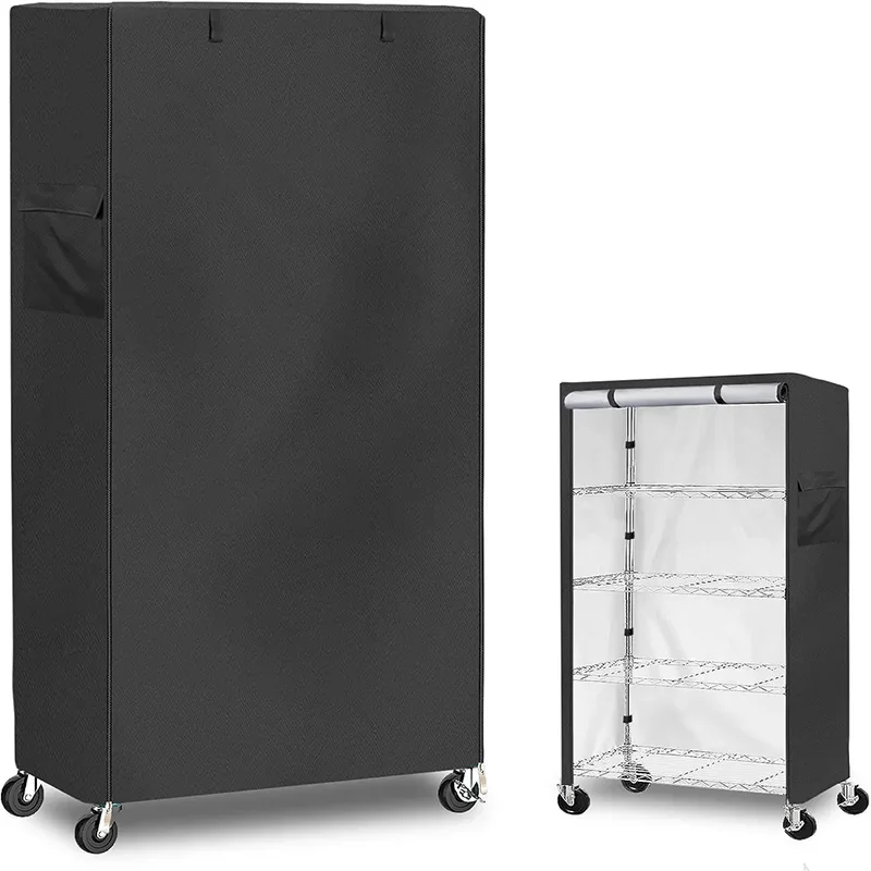 

Home Black Shelf Dust Cover Waterproof Shelf Protection Cover Outdoor Storage Shelving Unit Cover Display Rack Dust Protector