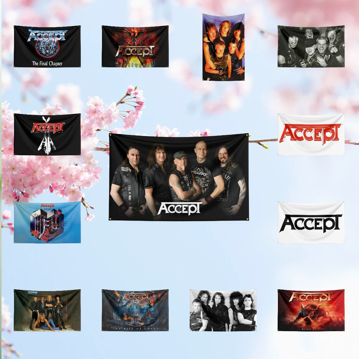 Music BandMusic Band Flag for A-A-c-c-e-p-t Fans Banner campaign gathering gaming room home ornament Decor Tapestry