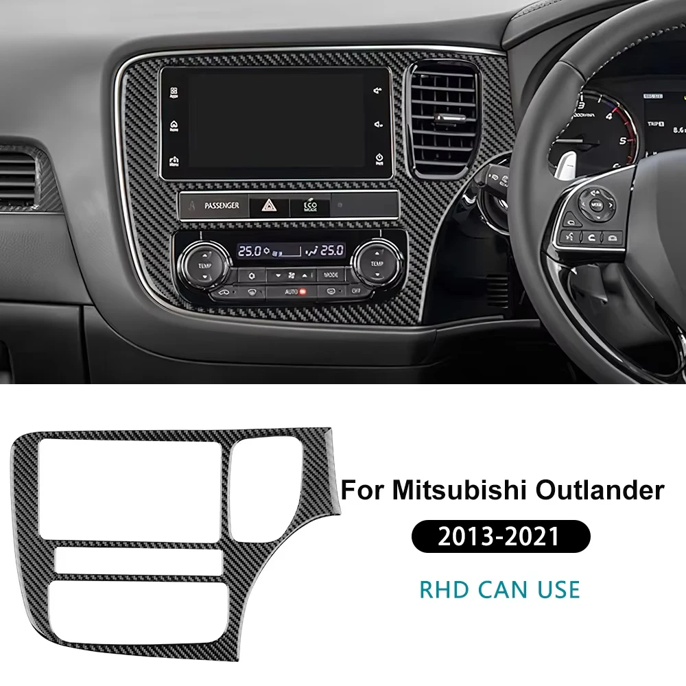 Для Mitsubishi Outlander 2017 2018 2019 2020 2021, наклейка из настоящего мягкого углеродного волокна, LHD RHD, панель центральной консоли, внутренняя отделка