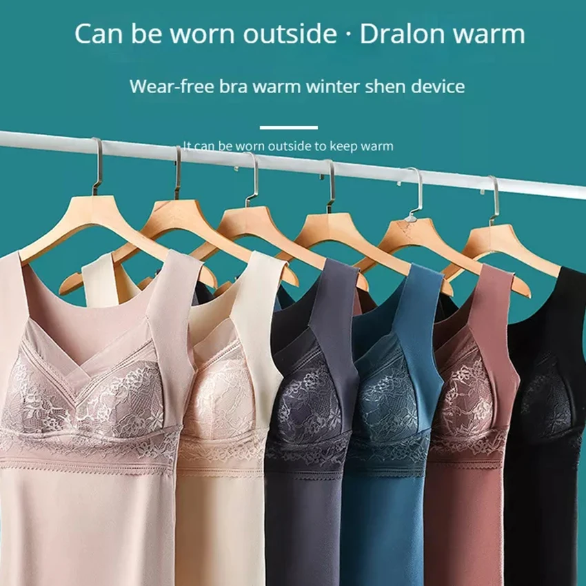 Winter Warm Slim Body Shaping Vest With Chest Pad Women Velvet Thick Thermal Bra Warm Underwear Women 2023