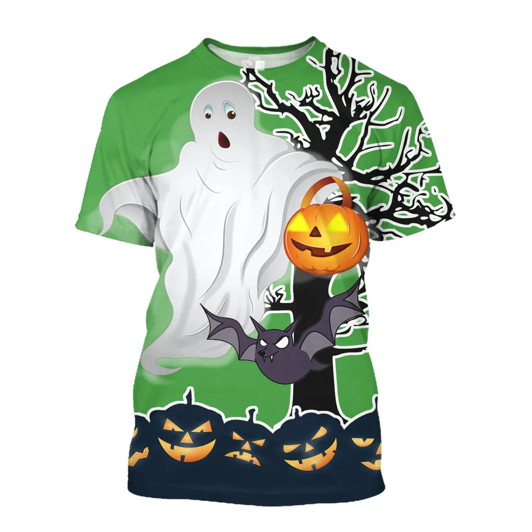 Jumeast Halloween Day 3D Graphic T Shirts Pumpkin Printed T Shirt Quackity Goblin Plus Size Clothes Sprite Short Sleeve Tops