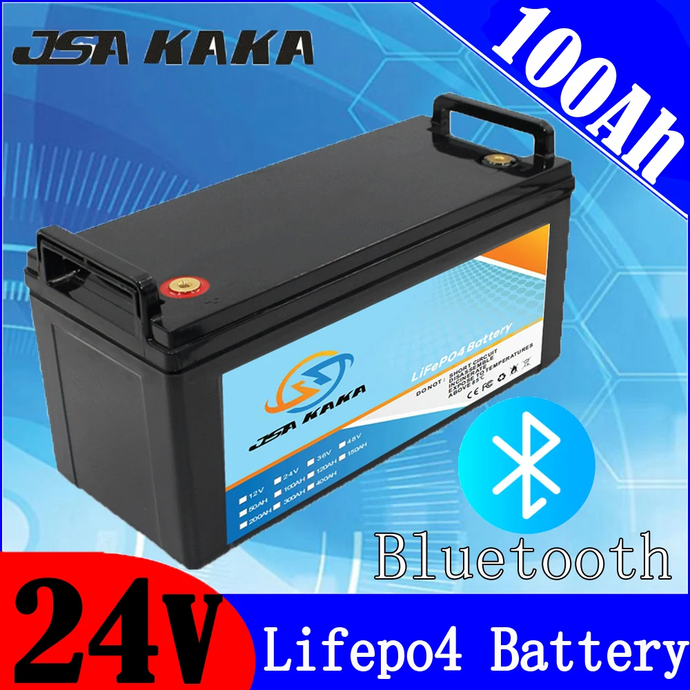 

24V Battery 24V 100Ah 80Ah 50Ah LiFePo4 Battery Lithium Iron Phosphate Batteries Built-in BMS For Solar RV Home Storage Boat