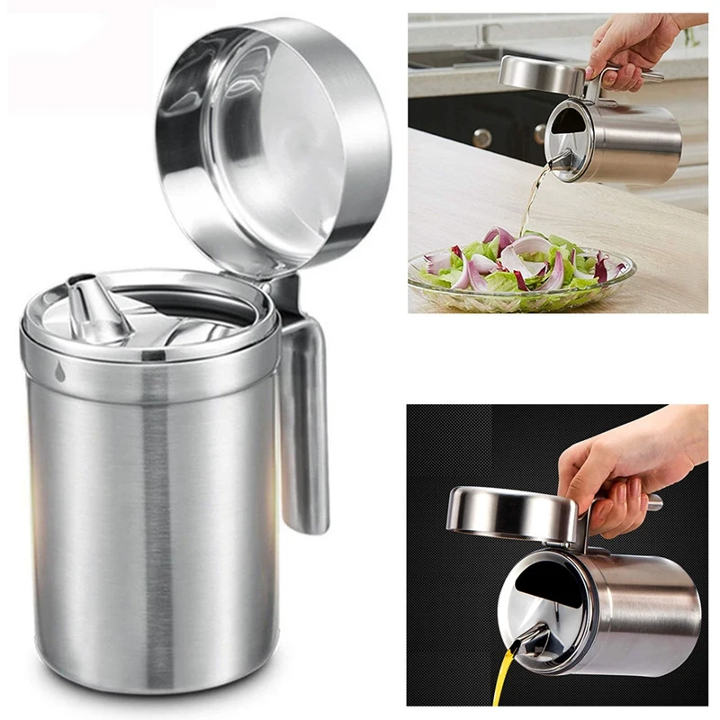 

Kitchen Oil Bottle Stainless Steel Leak-Proof Oil Storage Bottle Dispenser Oil Container For Kitchen Cooking BBQ