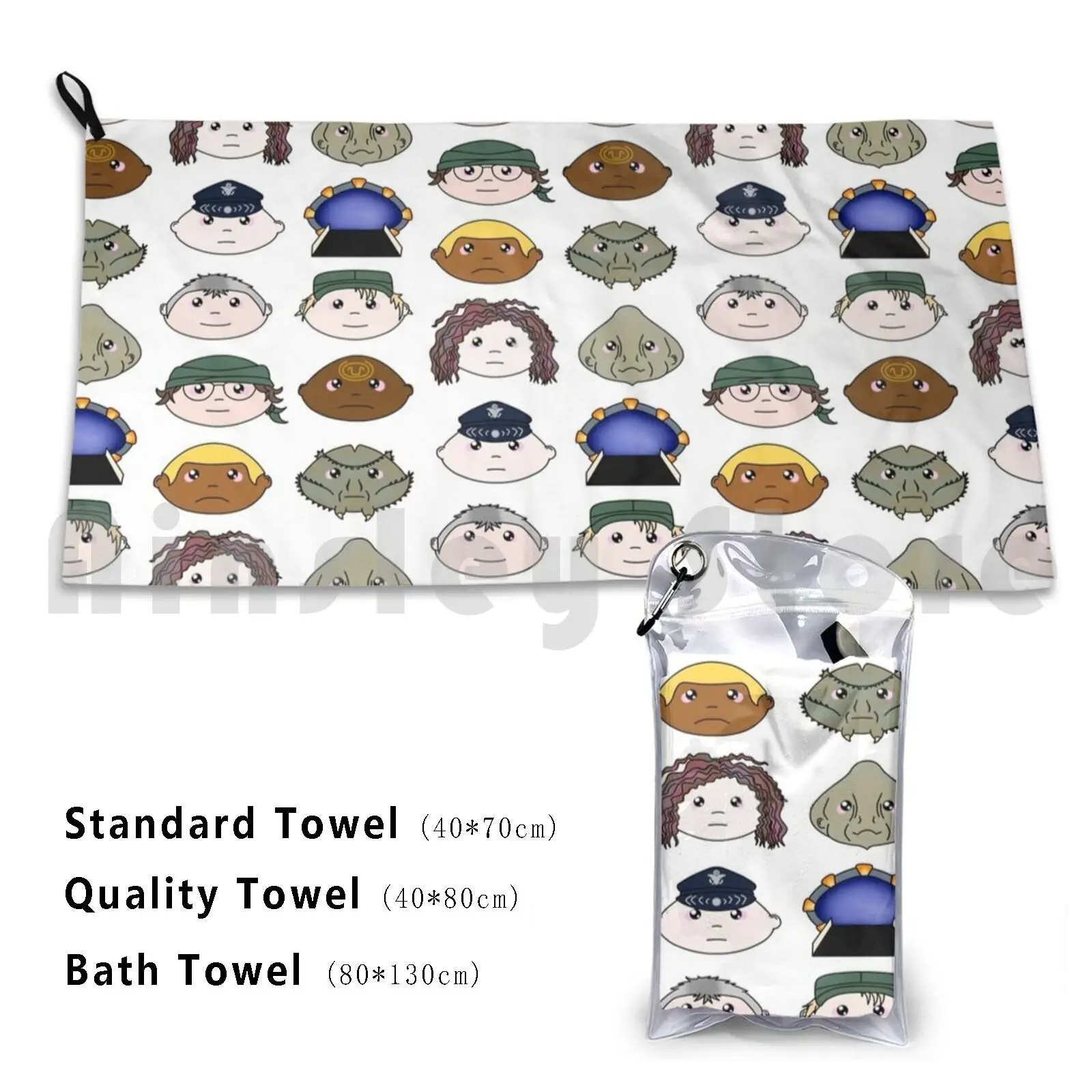 Sg1 Pattern Bath Towel Beach Cushion Stargate Sg1 Stargate Sg1 Jack Sam Carter Sam Jackson Unas Apophis Lya Teals