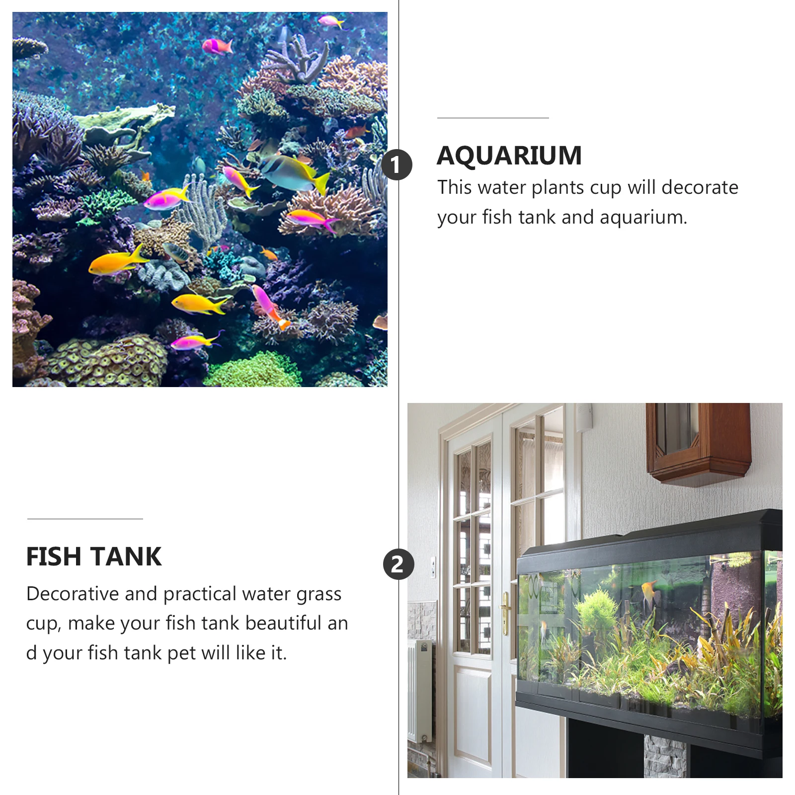 

3Pcs Glass Water Plant Cup Durable Practical Aquarium Decorative Grass Cultivate Basin for Fish Tank Water Grass Cup