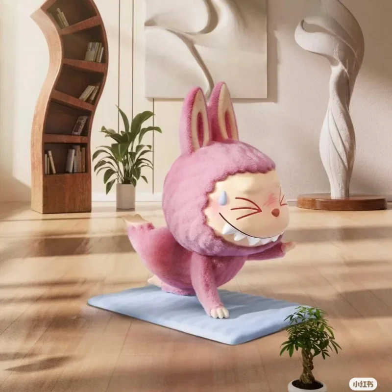 Коробка Hotblind, подлинная серия Labubu The Monsters Lazy Yoga, ручная загадочная коллекция орнаментов Labubu, издание, праздничный подарок