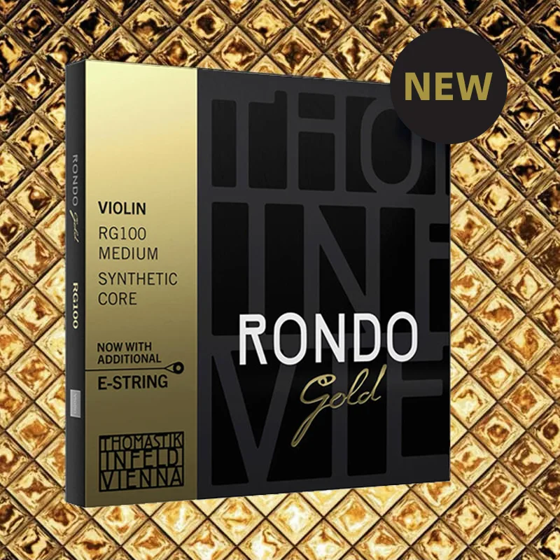Corde Per Violino Thomastik-Infeld Rondo Gold RG100 4/4 Misura 5 Corde Set Completo Nucleo Sintetico Acciaio Al Carbonio Tensione Media Estremità A Sfera