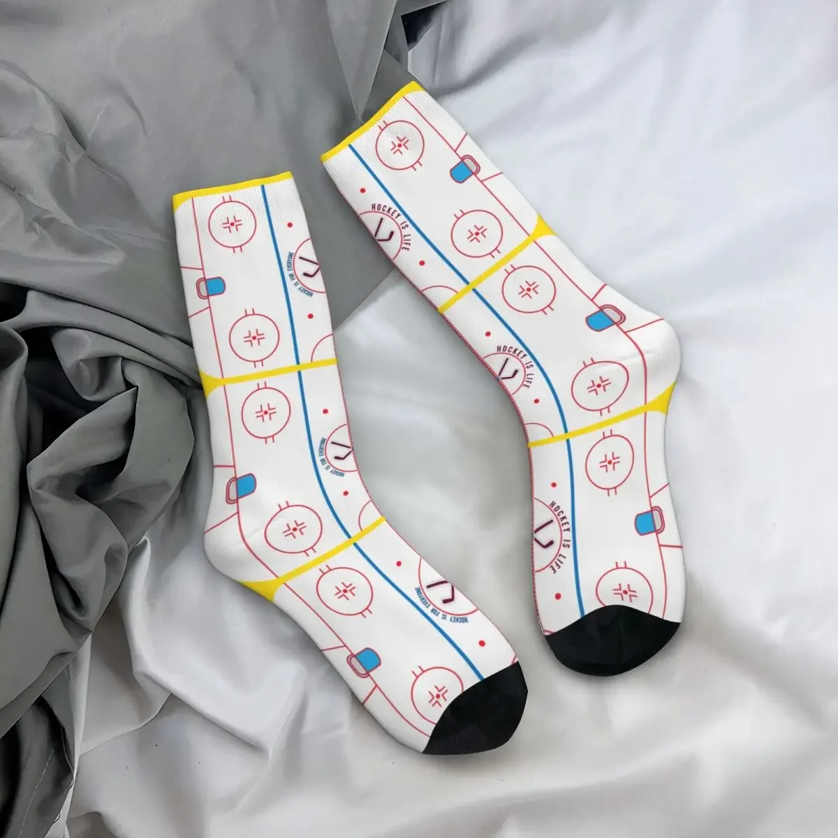 

All Seasons Crew Stockings Hockey Is Life Rink Socks Casual Long Socks for Men Women Valentine's Day Gifts