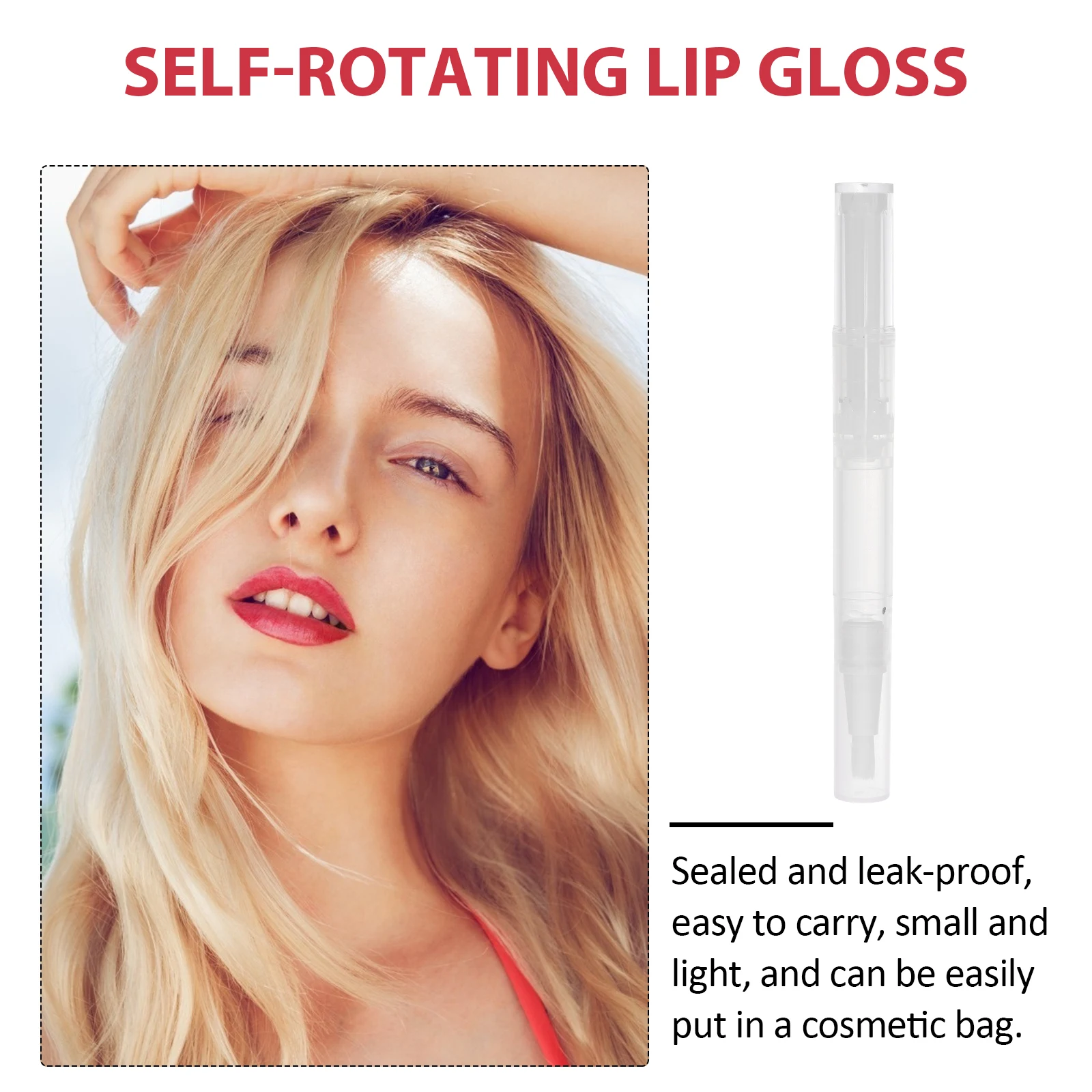 

6pcs Lip Gloss Empty Tubes Transparent Refillable Portable Leak-Proof Lightweight Container For Lip Oil Dye Fluid