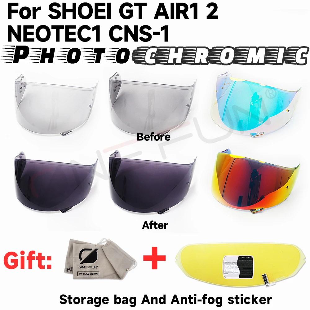 

GT AIR1 2 Visor,Helmet Photochromic visor for fit GT AIR1 2 NEOTEC1 CNS1 Scratch-resistant,Quick installation