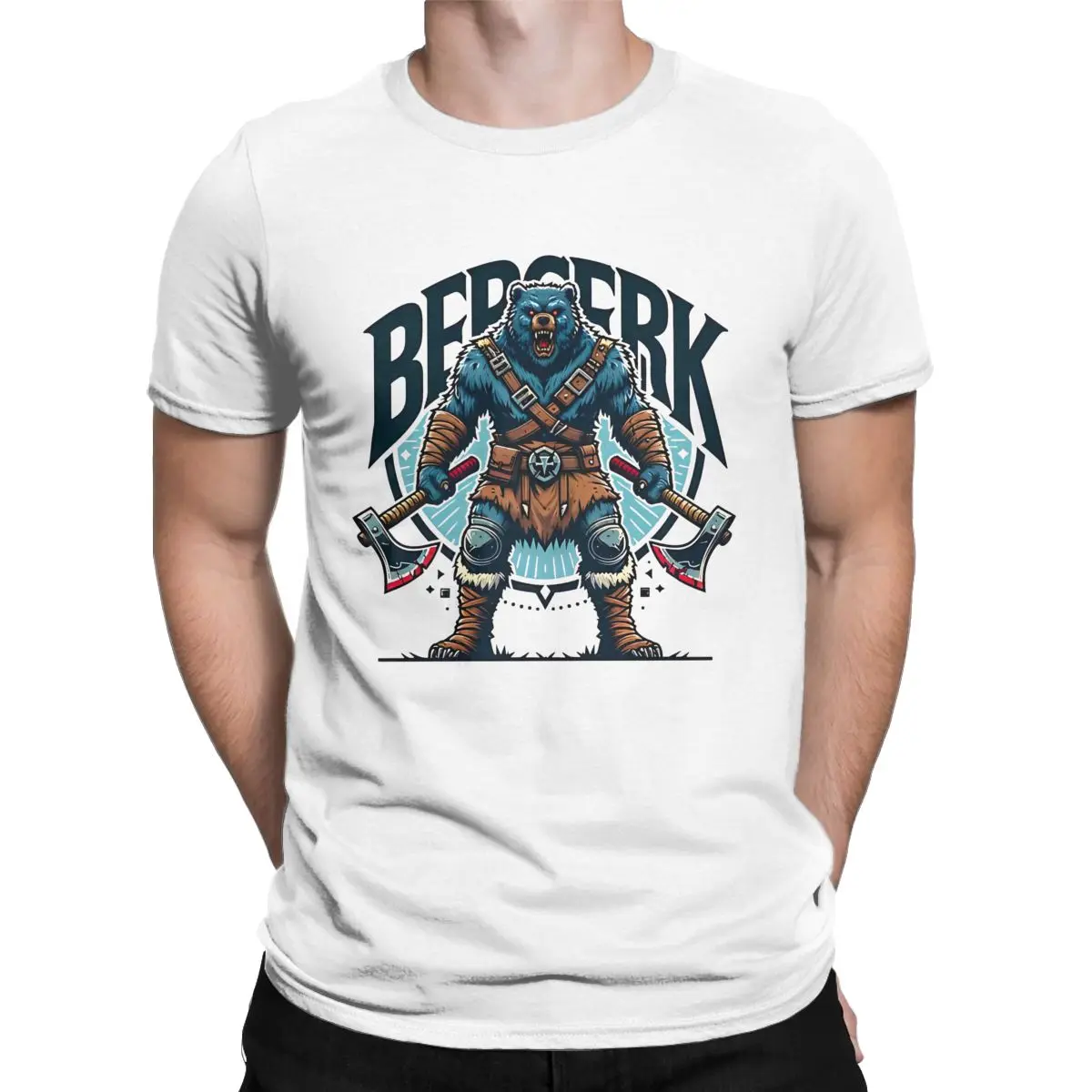 Berserks Grizzly T Shirts Men Cotton Amazing T-Shirts Crew Neck Japanese Anime Tees Short Sleeve Tops Plus Size