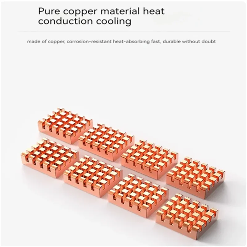 4/8pcs Pure Copper Heatsink Video Memory Module Heat Sink Radiator Cooler Cooling Plate Videocards Chips Heatsink