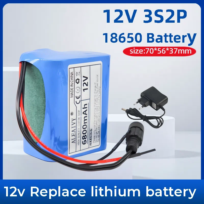 

Аккумуляторный блок 12В 6.8Ач (6800мАч) 18650 с BMS, 3S2P Li-ion для морских динамиков, мониторов, светодиодных светильников и судовой электроники