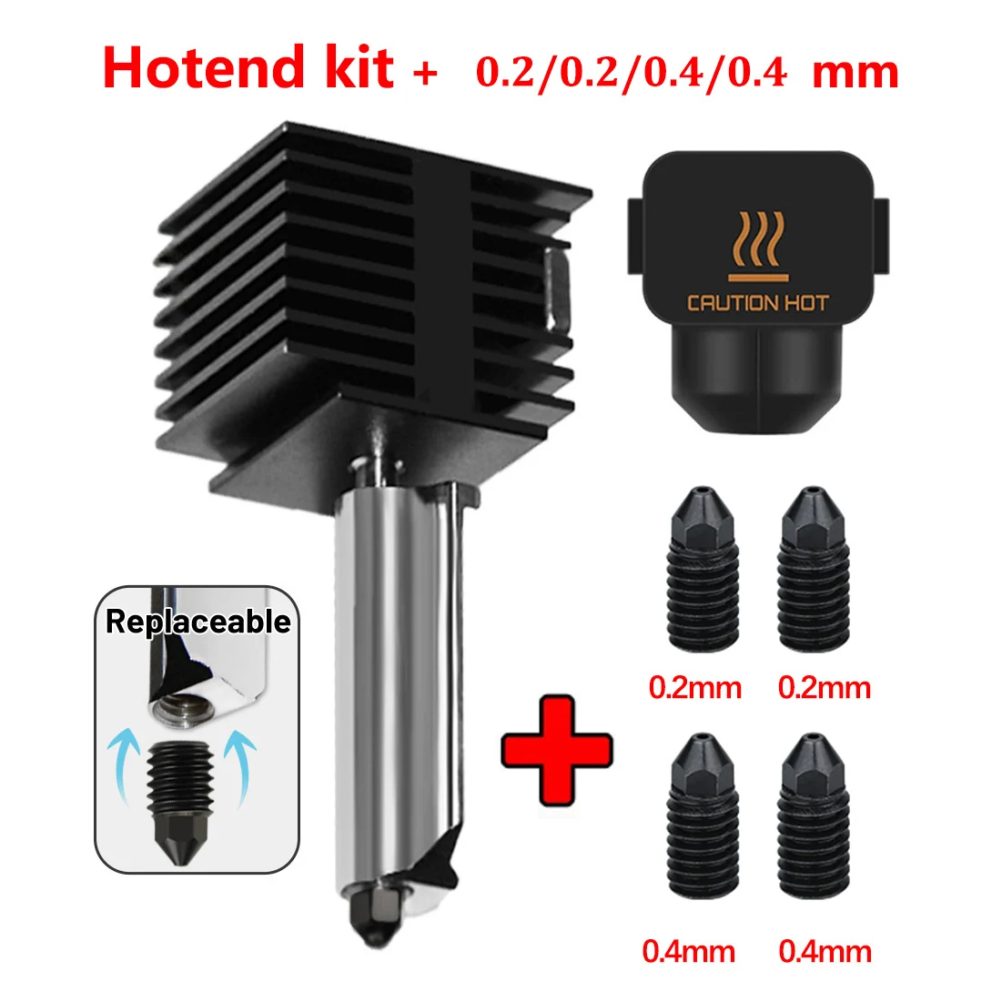 

Обновленный комплект Hotend для Bambu Lab A1/A1 Mini с насадкой из закаленной стали 0,4 мм, силиконовый чехол Hotend для Bambulab a1 Mini Hotend