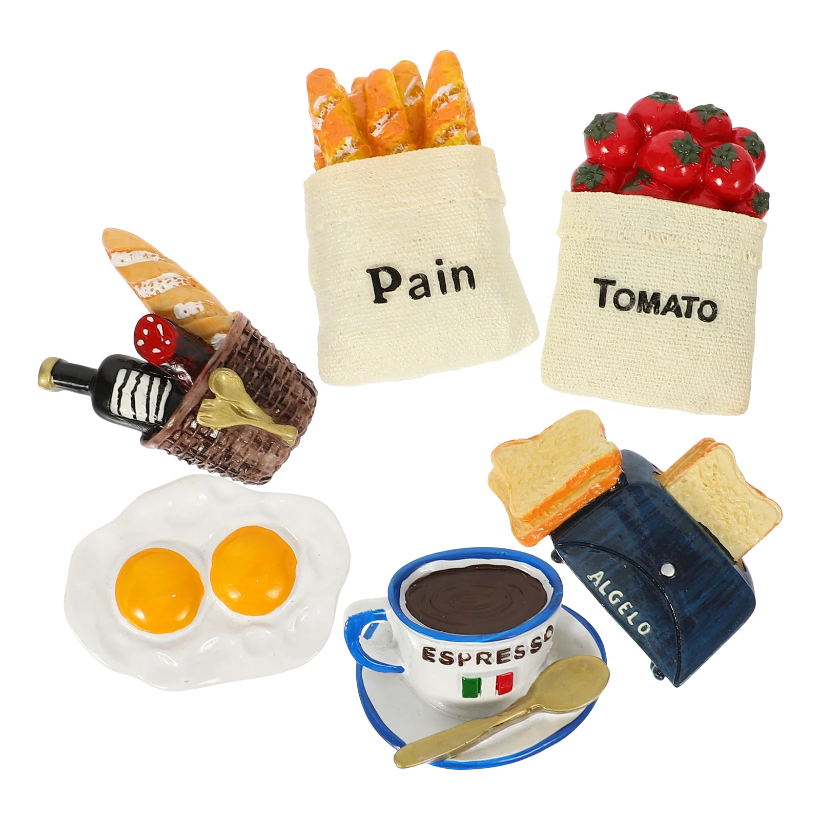

6pcs Food Shaped Fridge Magnets Resin Kitchen Magnet Decoration Home Whiteboard Use Long Lasting Gift s Adults