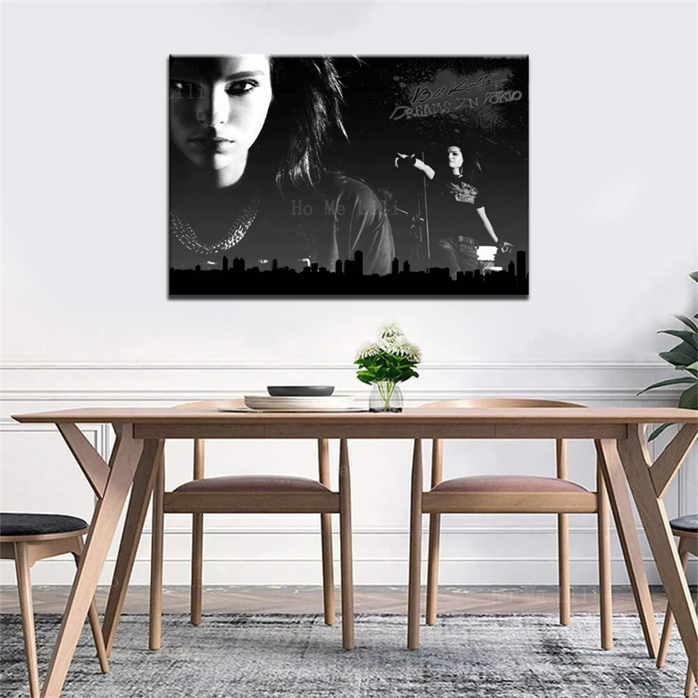 Bill Kaulitz Tokio Hotel Germany Rock Band Members Music Festival Live Poster Canvas Wall Art Painting